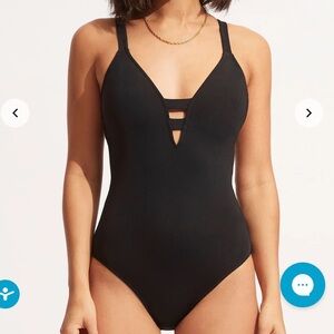 Seafolly Collective Deep V One Piece Swimsuit | Women’s Swimsuit | NWOT